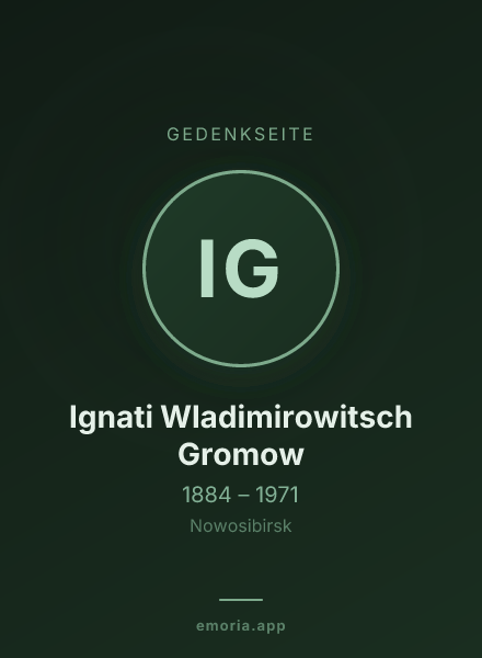 Gedenkportrait von Ignati Wladimirowitsch Gromow