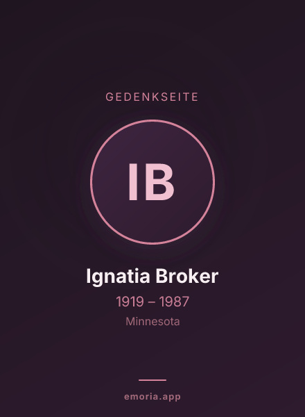 Gedenkportrait von Ignatia Broker