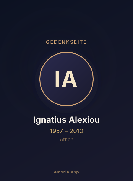 Gedenkportrait von Ignatius Alexiou