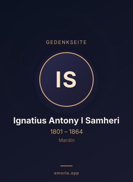 Gedenkportrait von Ignatius Antony I Samheri
