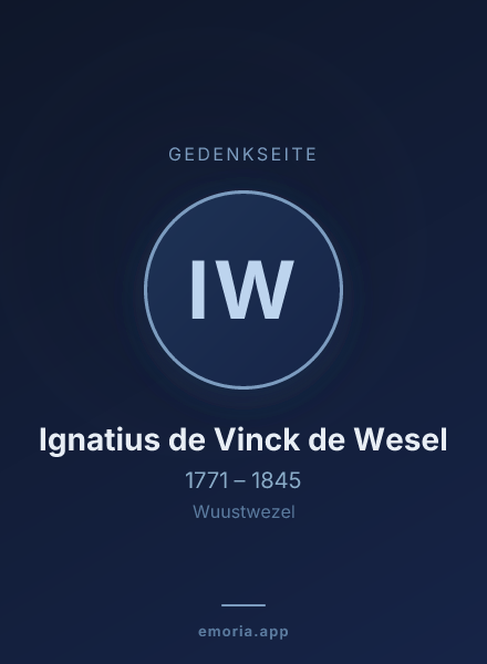 Gedenkportrait von Ignatius de Vinck de Wesel