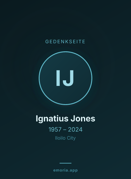 Gedenkportrait von Ignatius Jones