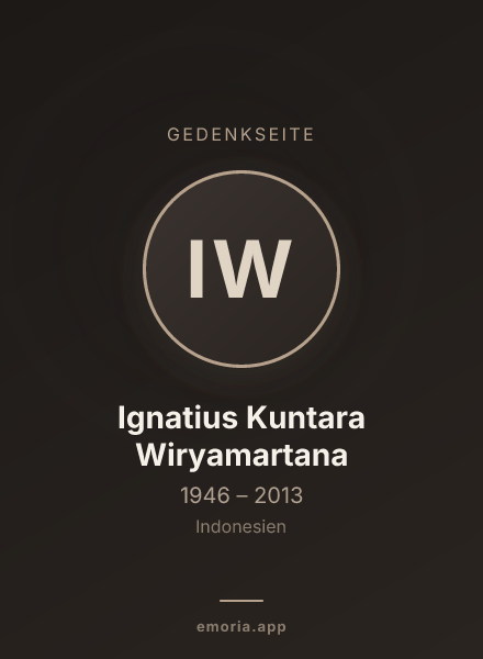 Gedenkportrait von Ignatius Kuntara Wiryamartana