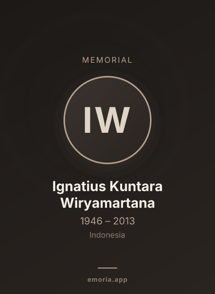 Memorial portrait of Ignatius Kuntara Wiryamartana