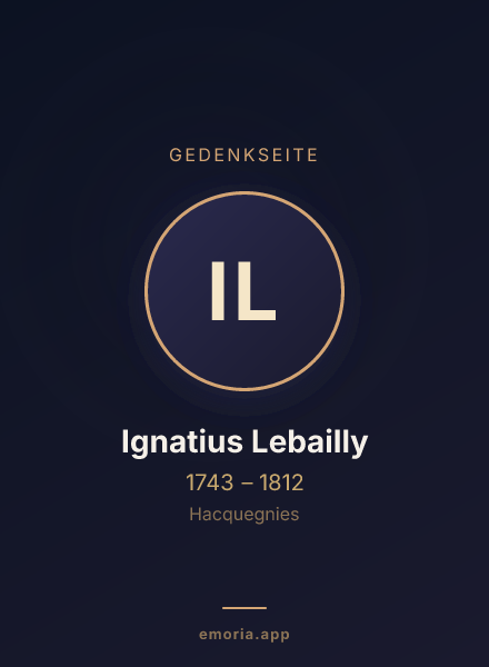 Gedenkportrait von Ignatius Lebailly