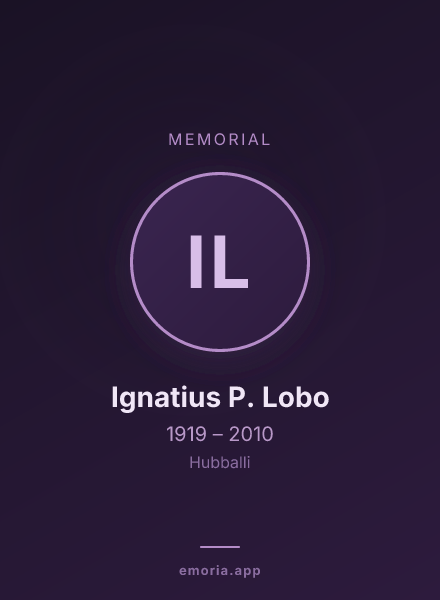 Memorial portrait of Ignatius P. Lobo