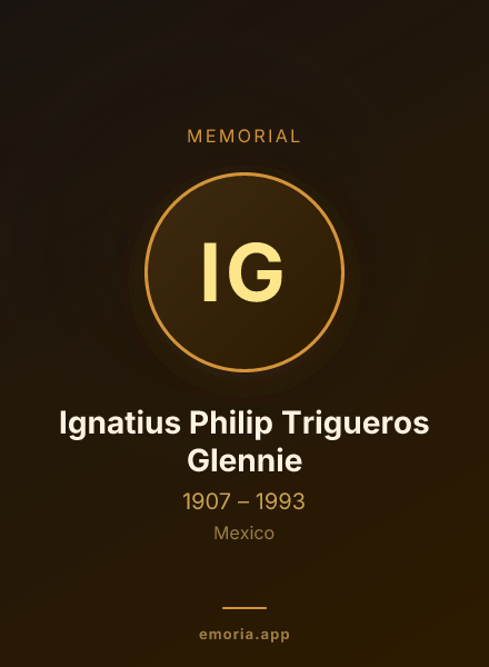 Memorial portrait of Ignatius Philip Trigueros Glennie