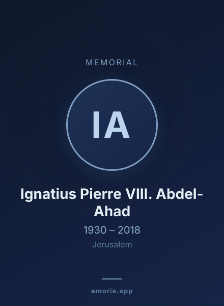 Memorial portrait of Ignatius Pierre VIII. Abdel-Ahad