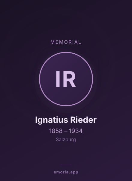 Memorial portrait of Ignatius Rieder