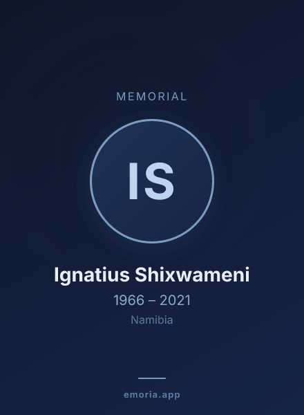 Memorial portrait of Ignatius Shixwameni