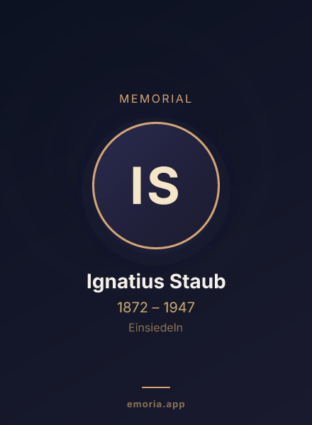 Memorial portrait of Ignatius Staub