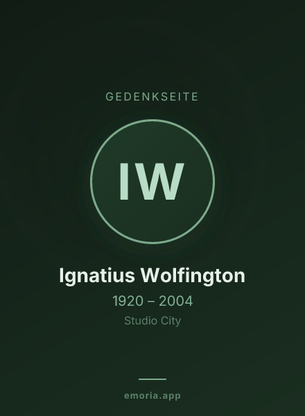 Gedenkportrait von Ignatius Wolfington