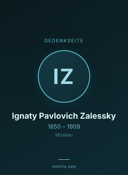 Gedenkportrait von Ignaty Pavlovich Zalessky