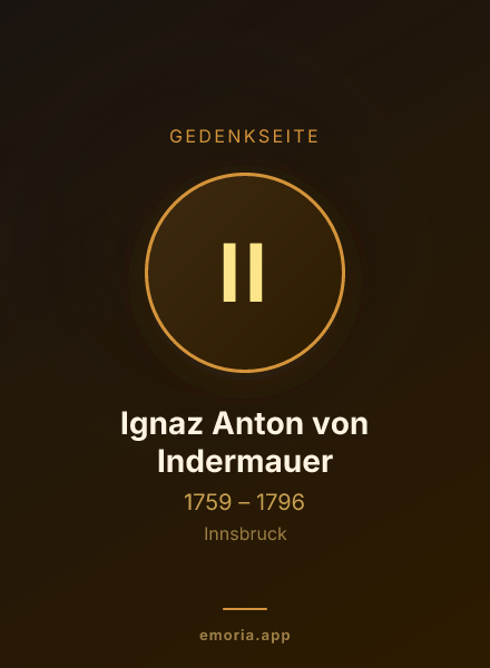 Gedenkportrait von Ignaz Anton von Indermauer