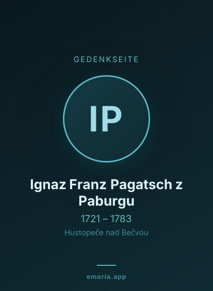 Gedenkportrait von Ignaz Franz Pagatsch z Paburgu