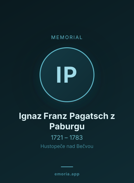 Memorial portrait of Ignaz Franz Pagatsch z Paburgu