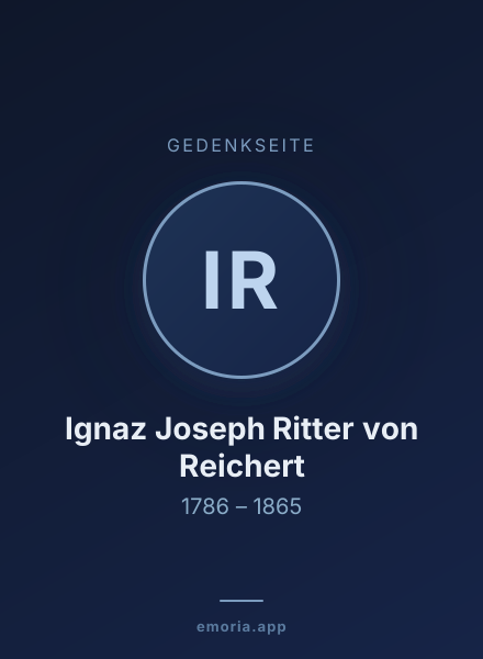 Gedenkportrait von Ignaz Joseph Ritter von Reichert