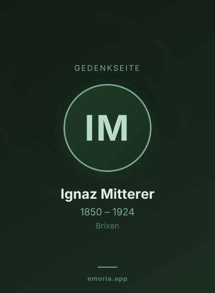 Gedenkportrait von Ignaz Mitterer