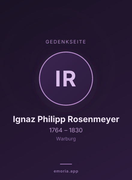 Gedenkportrait von Ignaz Philipp Rosenmeyer