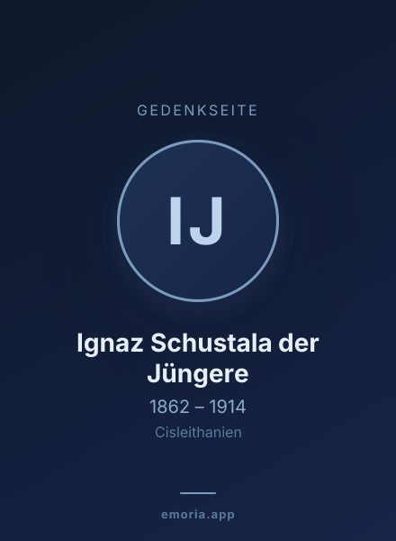 Gedenkportrait von Ignaz Schustala der Jüngere