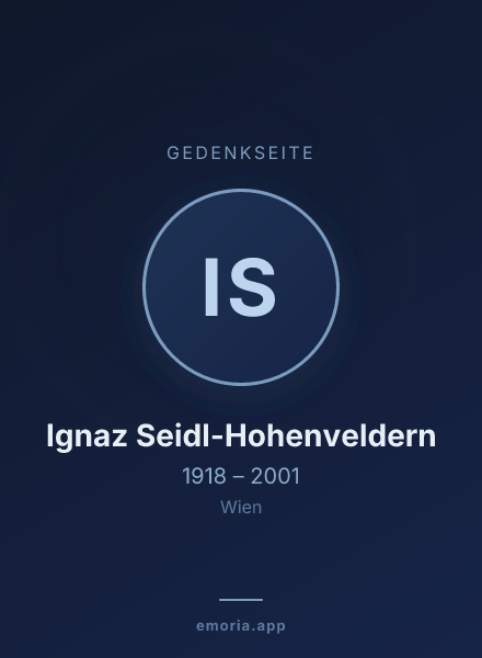 Gedenkportrait von Ignaz Seidl-Hohenveldern