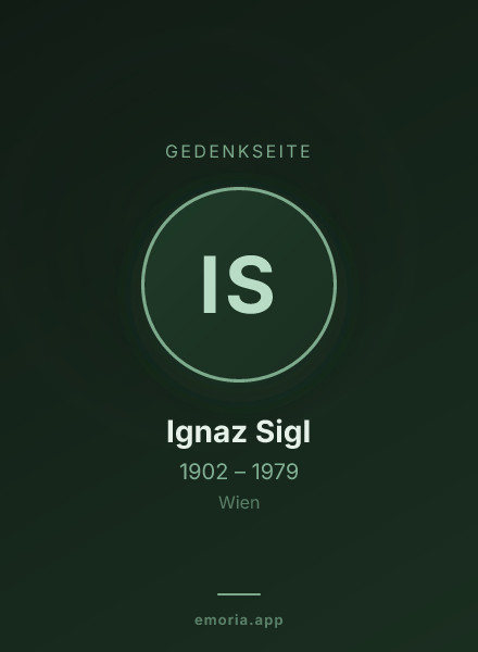 Gedenkportrait von Ignaz Sigl