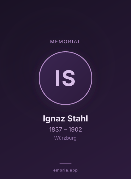 Memorial portrait of Ignaz Stahl