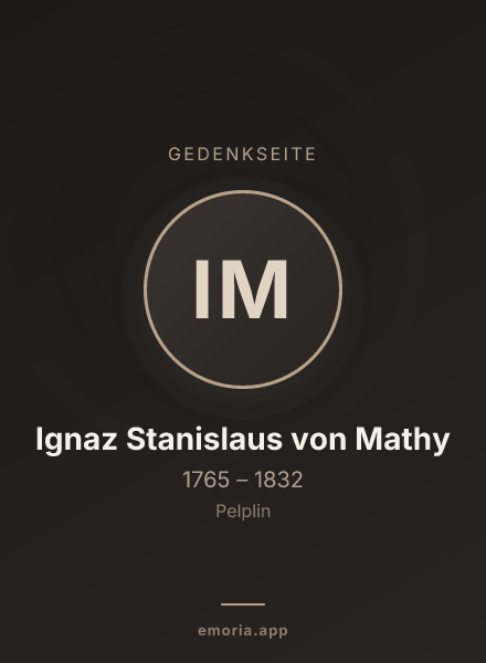 Gedenkportrait von Ignaz Stanislaus von Mathy