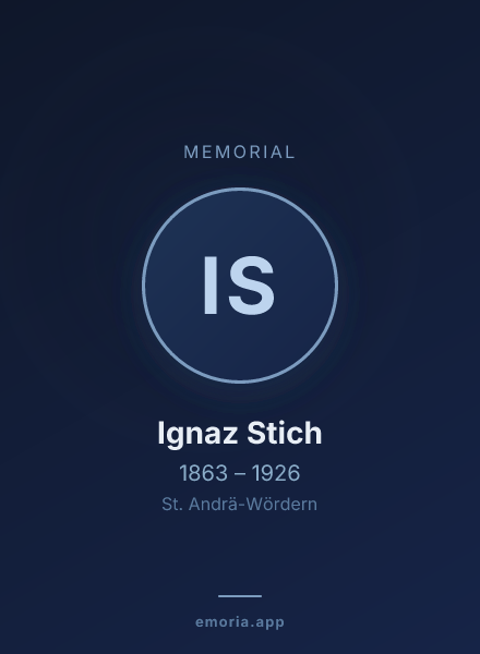 Memorial portrait of Ignaz Stich