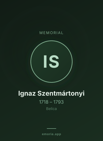 Memorial portrait of Ignaz Szentmártonyi