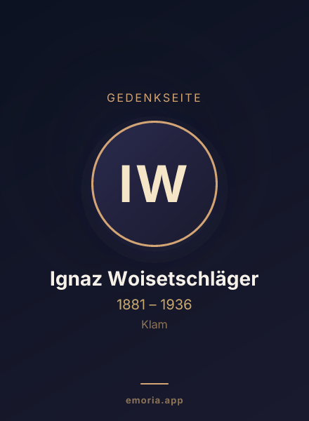 Gedenkportrait von Ignaz Woisetschläger