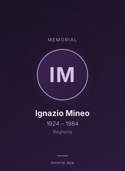 Memorial portrait of Ignazio Mineo
