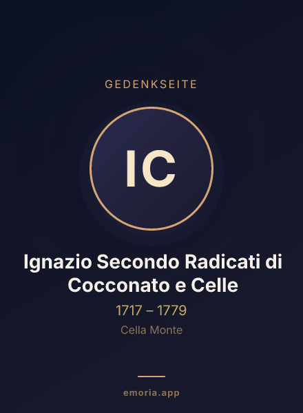 Gedenkportrait von Ignazio Secondo Radicati di Cocconato e Celle