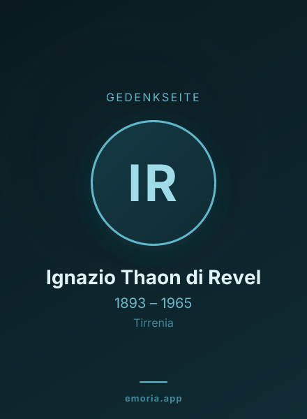 Gedenkportrait von Ignazio Thaon di Revel