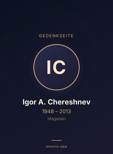 Gedenkportrait von Igor A. Chereshnev