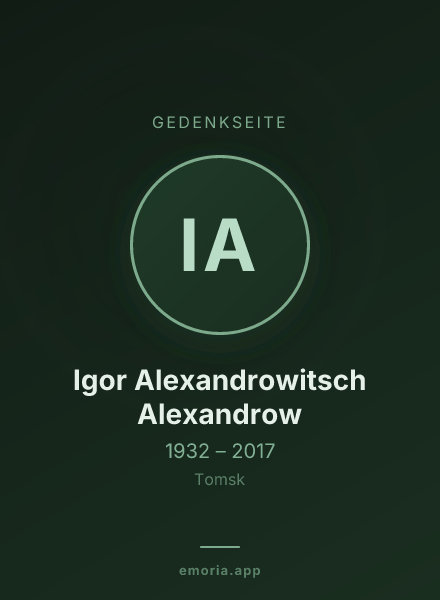 Gedenkportrait von Igor Alexandrowitsch Alexandrow