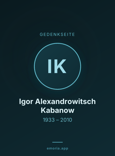 Gedenkportrait von Igor Alexandrowitsch Kabanow