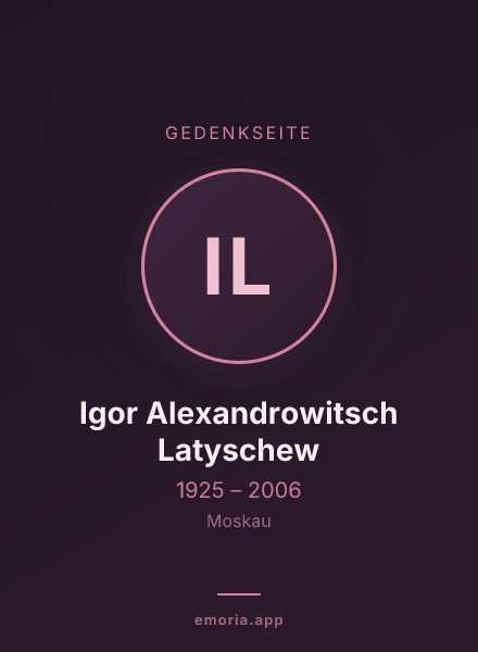 Gedenkportrait von Igor Alexandrowitsch Latyschew
