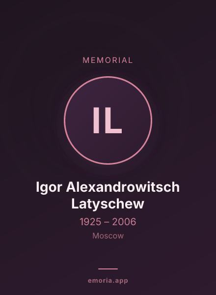 Memorial portrait of Igor Alexandrowitsch Latyschew