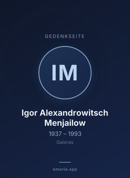 Gedenkportrait von Igor Alexandrowitsch Menjailow