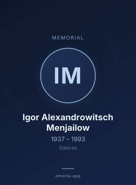 Memorial portrait of Igor Alexandrowitsch Menjailow