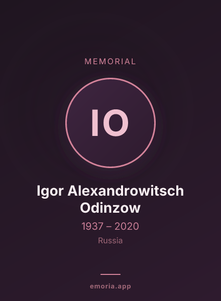 Memorial portrait of Igor Alexandrowitsch Odinzow