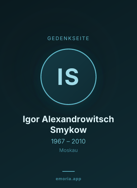 Gedenkportrait von Igor Alexandrowitsch Smykow