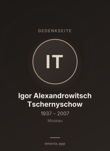 Gedenkportrait von Igor Alexandrowitsch Tschernyschow