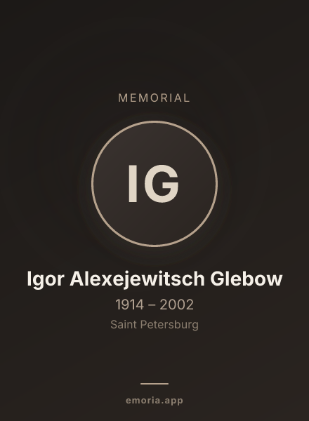 Memorial portrait of Igor Alexejewitsch Glebow