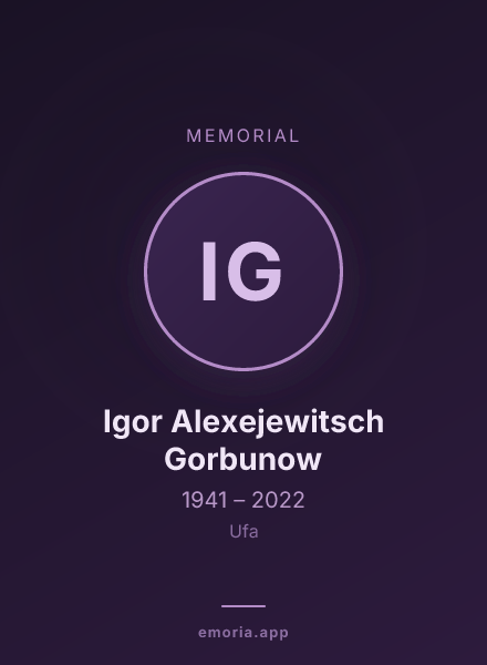 Memorial portrait of Igor Alexejewitsch Gorbunow