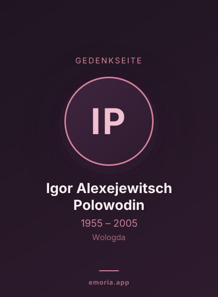 Gedenkportrait von Igor Alexejewitsch Polowodin