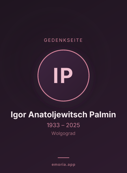 Gedenkportrait von Igor Anatoljewitsch Palmin