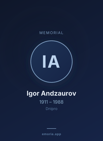 Memorial portrait of Igor Andzaurov