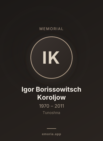 Memorial portrait of Igor Borissowitsch Koroljow